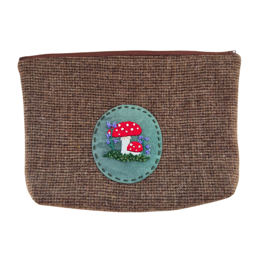 Embroidered Tweed Zipper Project Bag | Under The Night Sky Collection