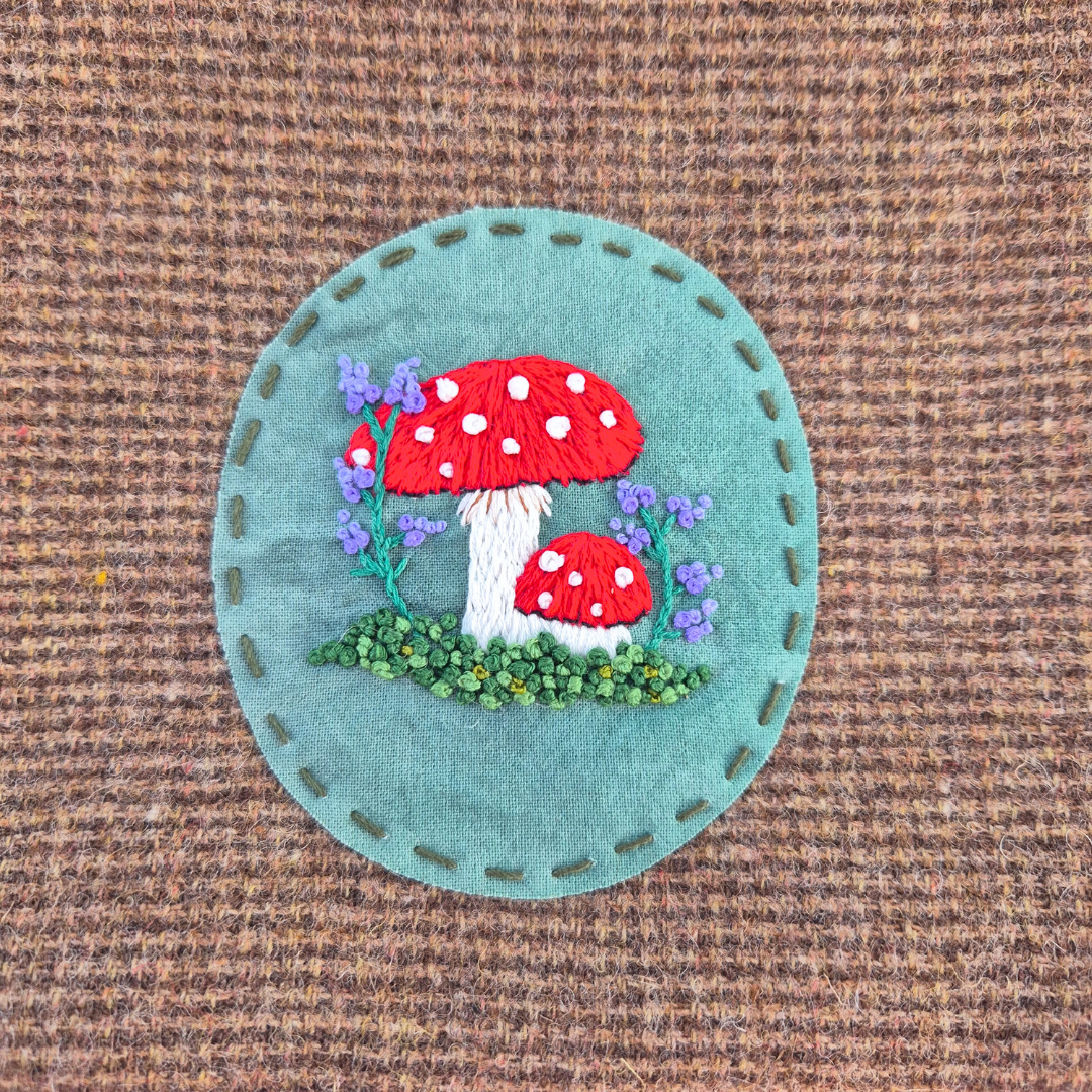 Embroidered Tweed Zipper Project Bag | Under The Night Sky Collection